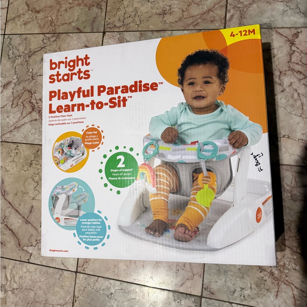 Bright Starts Playful Paradise Learn-to-Sit Toy - White and Orange